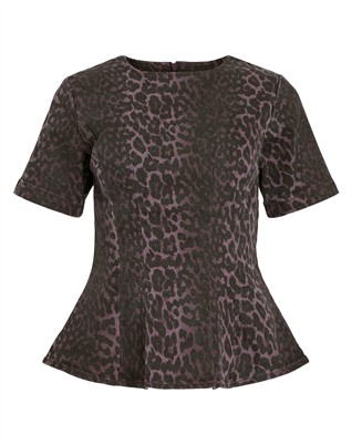ViChia Sinched Waist Bluse - Fig Leopard